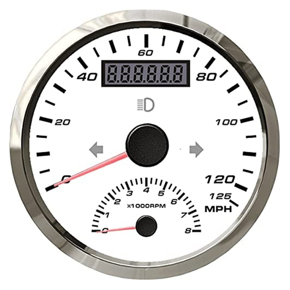 85Mm Gps Speedometer With Digital Tachometer 125Mph 8000Rpm Backlight For Car Boat Amber 9347817545074