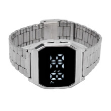 Digitale LED-Sportuhr 8086, 210mAh, Silber, 3,5 cm Zifferblatt