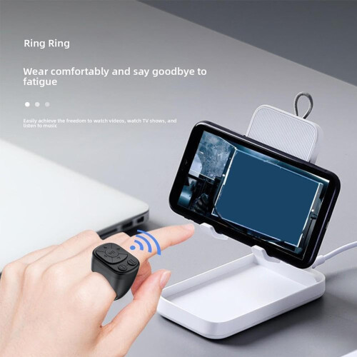 Bluetooth Remote Shutter for Smartphone and Tablet with Selfie, Video and Page Turning Functions 1