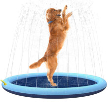 Dog Splash Pad Large NonSlip Pet Swimming Pool PVC Play Mat for Outdoor Summer Fun 200cm Blue