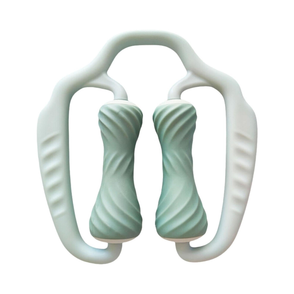 Leg Massage Roller with Double Wheel Design for Muscle Relief, Ergonomic Handle, Green