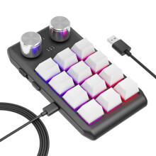 Keypad Volume Button Macro Programming Gaming White 12 Keys 2 Knobs Bluetooth