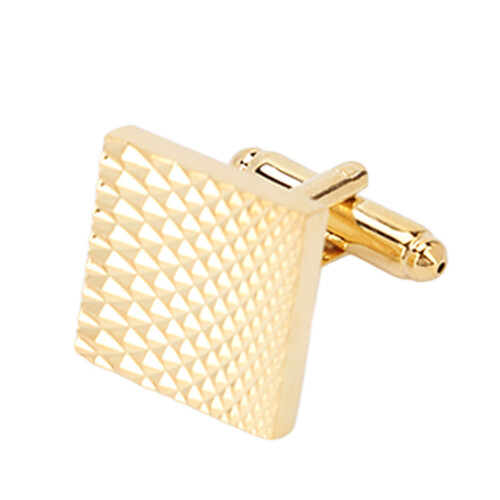 Gold Brass French Cufflinks Double Layer Electroplated Square Style 2