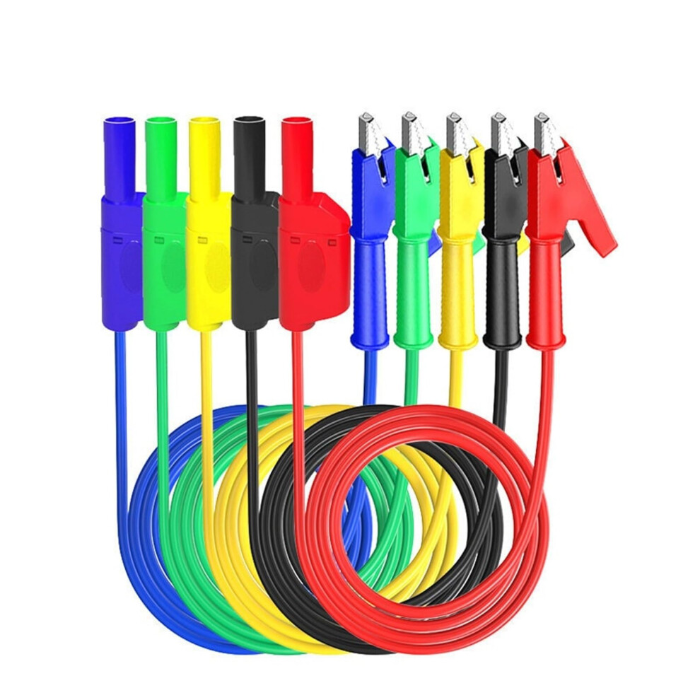 4Mm Shrouded Stackable Banana Plug To Alligator Clip Test Leads Wires 3.3Ft For Electrical Testing 9382693164957