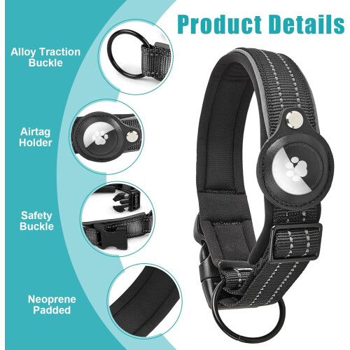 Adjustable Reflective Nylon Quick Release Buckle Tracker Holder Red Size S For Small Medium Large Dogs 1