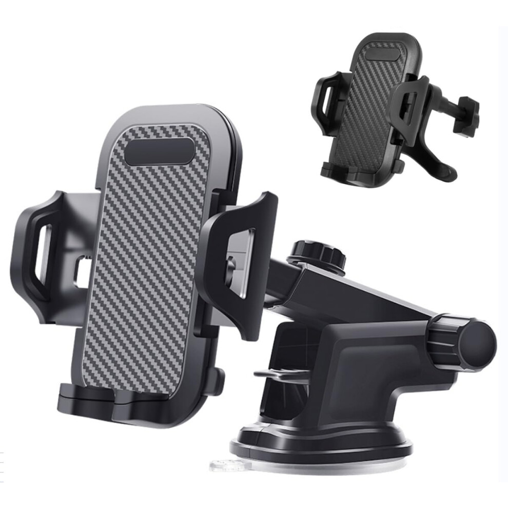 Car Phone Holder With 360 Rotation And Strong Suction Cup For Dashboard Or Windshield, Universal Fit 9382693165732