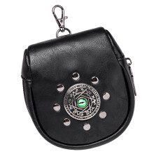 Medieval Embossed PU Leather Belt Pouch with Secure Attachment for Renaissance Cosplay and Halloween