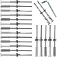 20 Stuks Onzichtbare Spanschroef Handpers met Schroefdraad, Zeskantkop, Eindfitting, Ontvangeraansluiting voor 1/8 Inch Kabelleuning