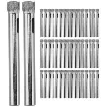 50 PeçAs Conjunto de Broca Revestida de Diamante de 6 Mm com Ponta de Diamante para Telha, Vidro, Cerâmica, Porcelana, MáRmore