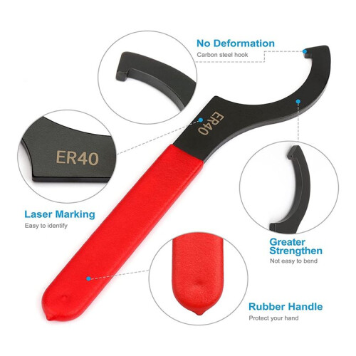 Coilover Wrench Spanner, 4PCS Non-Slip Spanner Wrench Set, Professional Universal Rubber Handle Wrench Spanner Tool 2