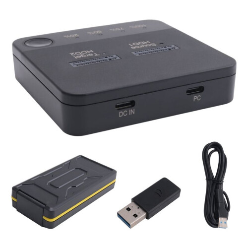 M.2  Duplicator M.2  Dual Bay SSD Enclosure External Hard Disk Docking Station with Clone for M2 HDD SSD Reader