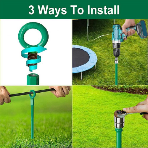 Kit de ÂNcoras de Solo de 18 Polegadas, ÂNcora de Terra HéLice, Gancho de ÂNcora Resistente para Barraca de Acampamento, Coberturas, Conjuntos de 2