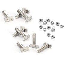 12-Teiliger T-Nut-Bolzen-Ersatz, M10 X 25-Schrauben, A2-70-Schienenschrauben, Schienenmuttern mit 12 Flanschmuttern