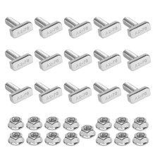 15-Teiliger T-Nut-Bolzen-Ersatz, M8 X 20-Schrauben, A2-70-Schienenschrauben, Schienenmuttern mit 15 Flanschmuttern