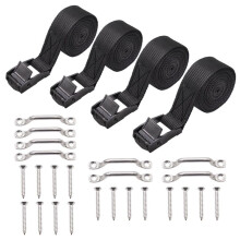 Kit de Correa de Amarre para BateríA de 1 Pulgada X 4 Pies con Hebilla de Leva de Acero Inoxidable, Soporte y Tornillos para Barcos, CinturóN de