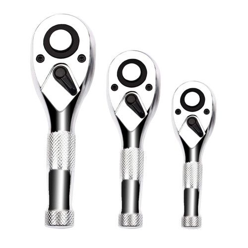 1/4, 3/8, 1/2 Inch Drive Stubby Ratchet Set 3Pc  Ratchet Quick-Release  72-Tooth