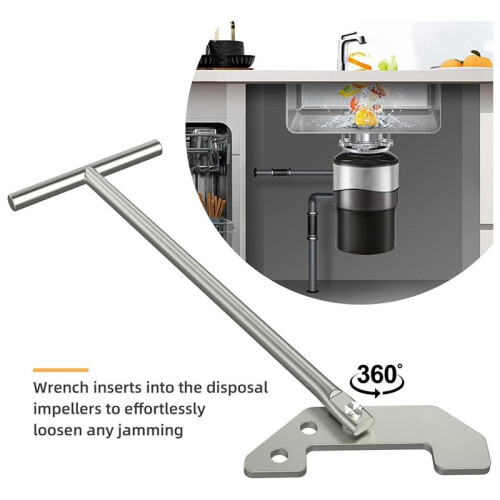 Garbage Disposer Unjamming Wrench,Silver Garbage Disposal Wrench Tool,Garbage Disposal Wrench for Garbage 1