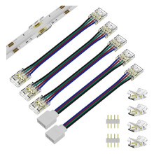 Conectores de 10 Mm para Tira de Luces LED COB RGB de 4 Pines, Conectores de ExtensióN de Doble Extremo una 4 Pines de Cable de ExtensióN de 5,5