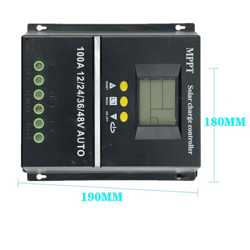 PWM 100A 12V 24V 36V 48V AUTO Solar Panel Charge Controller Solar PV Battery Charger with LCD MPPT Solar Controller 2
