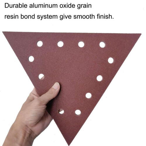 30 PeçAs de 11-1/4 Polegadas de Lixa de Gancho e LaçO Triangular para Lixadeira de Drywall - 5 PeçAs Cada 60 80 100 120 150 240 Lixa 2