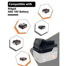 AR18ML Adapter for Ridgid AEG 18V Battery to for  M18 18V Cordless Tools, Use for Ridgid 18V Platform Batteries