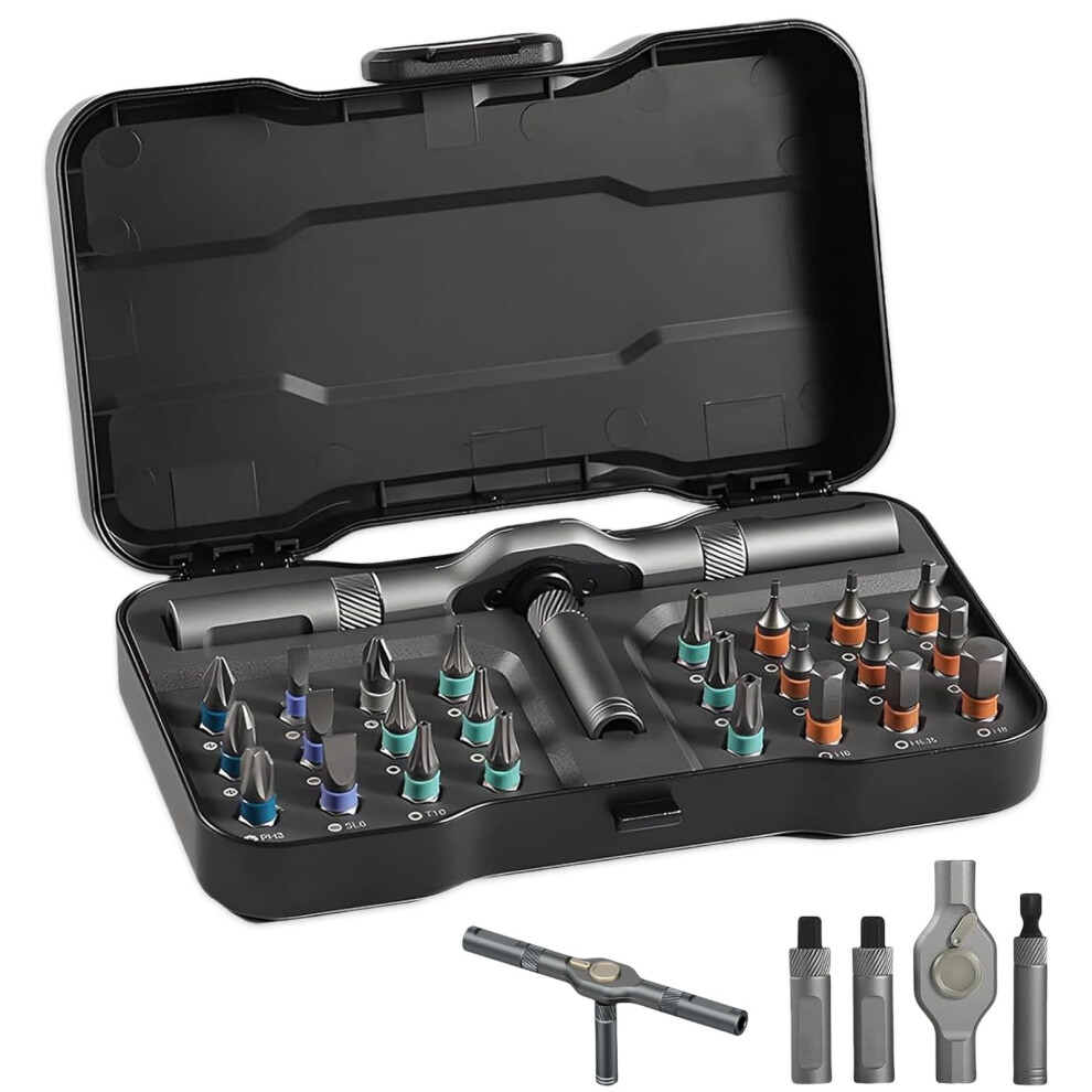 24 In 1 Ratchet Screwdriver Set With Magnetic Thandle, S2 Steel Bits For Home And Diy Projects 9382693166593