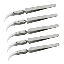 5PCS Ceramic Tip Electronic Soldering Tweezers,Anti-Static Reverse Acid Resistant Precision Chuck Ceramic Tweezers-A