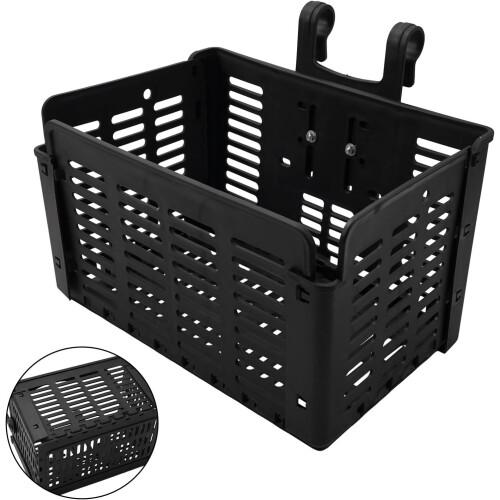 Foldable Bike Handlebar Basket Detachable Front Design Compact Shopping Carrier 1