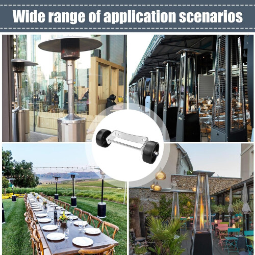 Patio Heater Replacement Wheels Mobility Kit for Smooth Movement RustResistant Outdoor Use 2