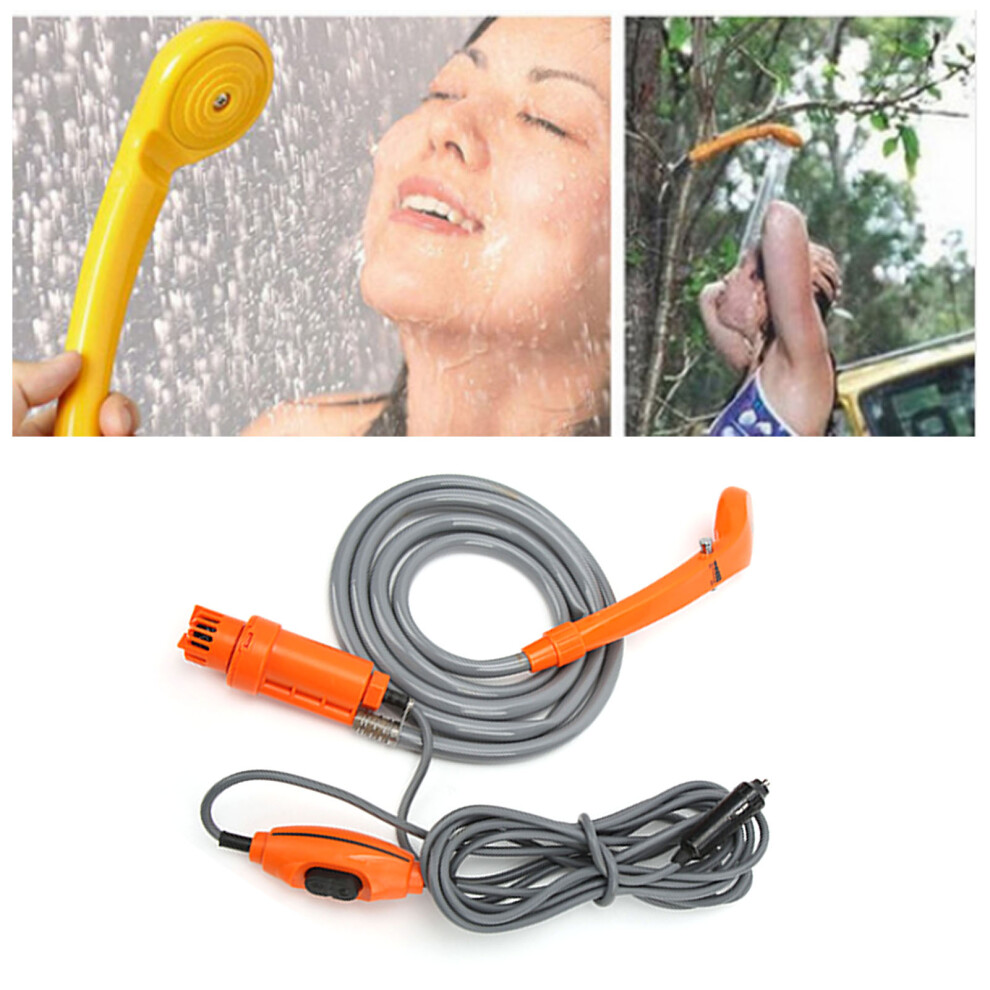 12V Car Adapter Outdoor Shower Head For Camping Hiking & More 4691375333389