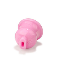 Lightweight Resin Male Chastity Device with 4 Ergonomic Rings Breathable Pink Cage and Keys