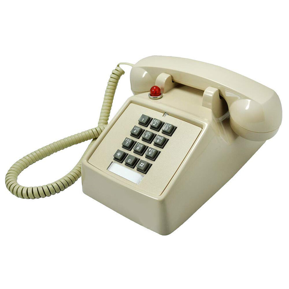 Telephone Home Antique Ropewrapped Landline With Redial Function Metal Ringer White 9199774026826