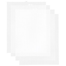 Kunststof Canvasdoeken voor Naaldkunst en Doe-Het-Zelf-Knutselwerkjes, 34 X 26 cm met 2,5 mm Maaswijdte, 4 Stuks