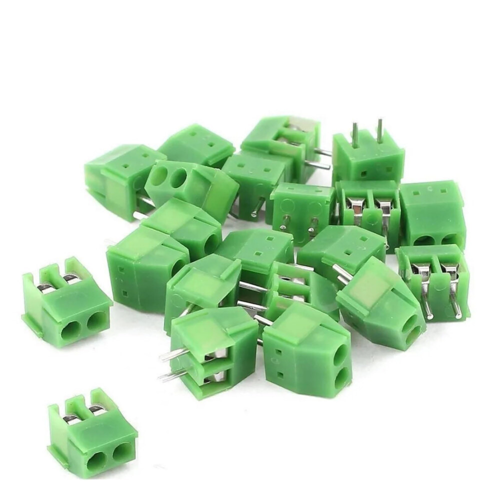 100Pcs 3.5Mm Pitch 2 Pin Pcb Screw Terminal Block Connector For Secure Wire Connection 9347817463514