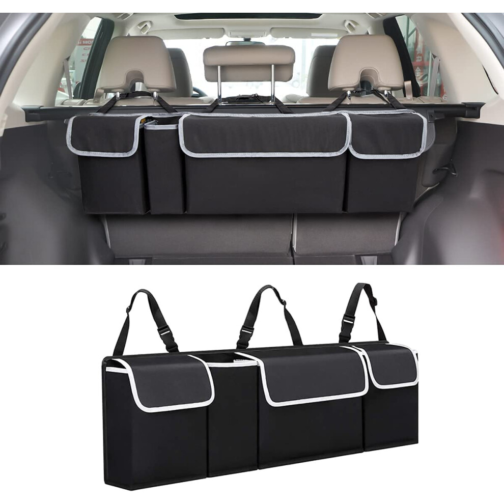 Waterproof Car Trunk Organizer And Backseat Hanging Storage With 4 Pockets, Foldable For Suv Truck Mpv 9347817463866