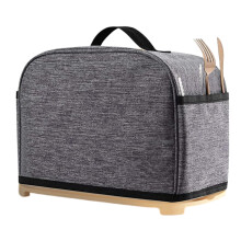 Toaster Cover 2Pack Gray Oxford Cloth DustProof WaterResistant with Handle for Kitchen Appliances
