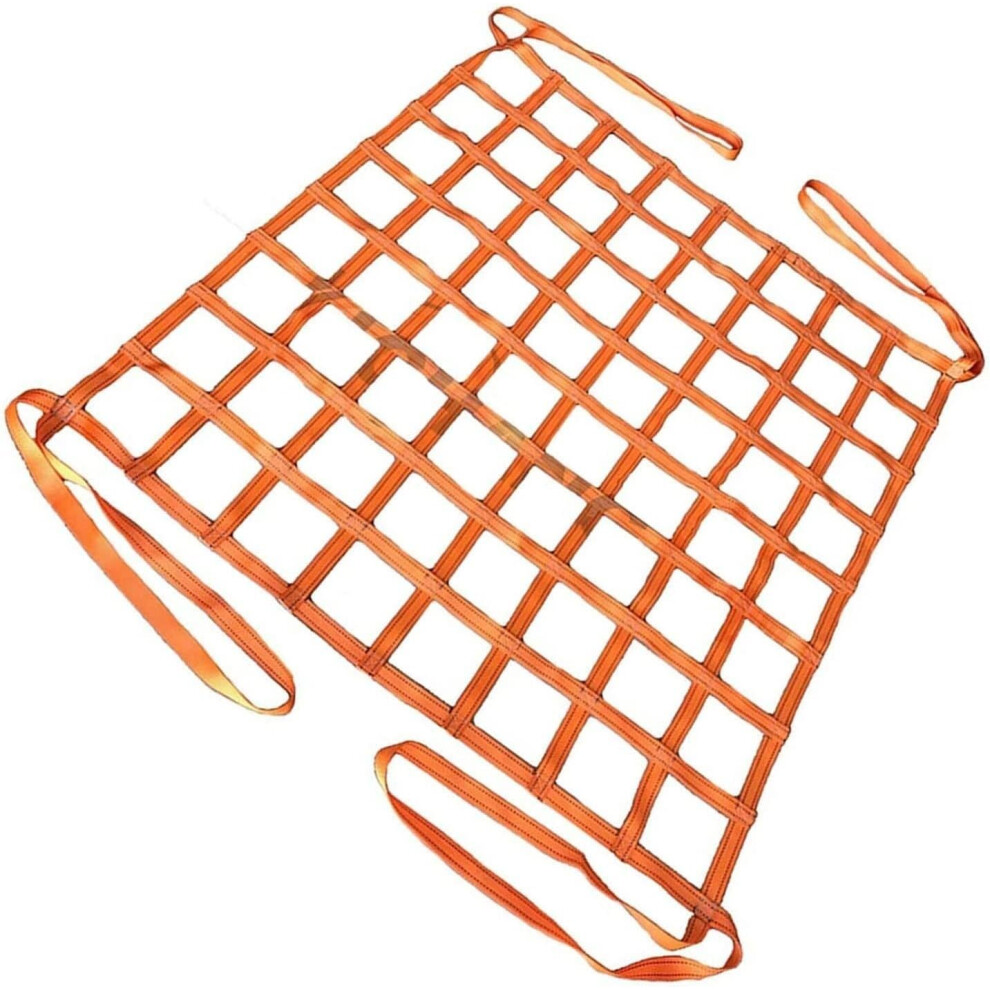 Heavy Duty Cargo Lifting Net 3X3m Polyester Hoisting Net With Straps For Construction Rigging 9382693170385
