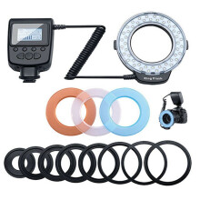 Makro-LED-Ringblitz-Set mit 8 Adapterringen für DSLR-Kamerablitz Von für , für , , ,