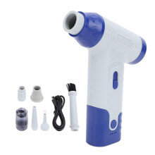 Portable Stepless Vitesse Duster Ventilateur de Poche Rechargeable Turbo Ventilateur pour Nettoyage en Profondeur et Dépoussiérage Blanc