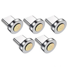 7-Stykowe Końcówki Wtyczek Magnetycznych Typu C, Szybkie Ładowanie, Adapter Kabla do Ładowarki Magnetycznej, Złącze Obrotowe O 360, 5 Szt.