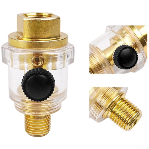 Pneumatic Tool Oil Lubricator 14Inch Thread Mini, Transparent Case, Automatic Oil Supply, Reduces Refills, Longevity