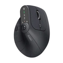 JOMAA Ergonomische Verticale Draadloze Muis met Functie-Aanpassingsknop, 2.4G Dual-Mode Draadloze Oplaadbare Muis Zwart