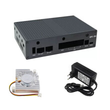 For Banana Pi BPI-R4 Aluminum Case with Fan 12V 5A Power Supply for BPI R4 Development Board Accessories EU PLUG