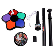 Kindermikrofon mit Lichtständer-Spielzeug, Höhenverstellbares Mikrofon, Gehirntraining-Lernspielzeug, Geburtstagsgeschenk, Schwarz