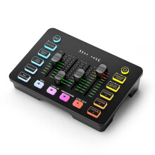 Sound Card Audio Mixer Rechargeable Audio Interface Mixer with XLR Microphone Interface for Podcasting/Recording