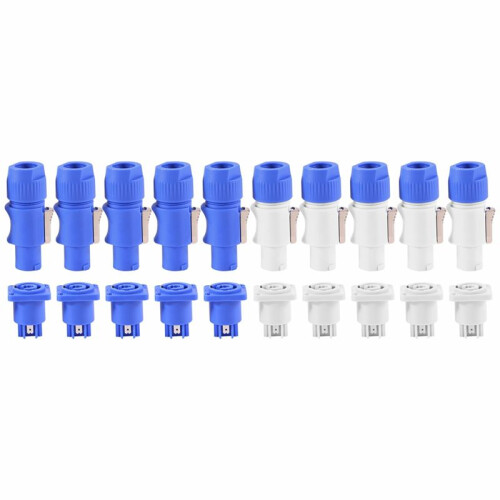 20Set PowerCON Typ A NAC3FCA+NAC3MPA-1 Chassikontakt Paneladapter 1