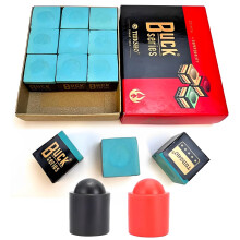 NonSlip Pool Cue Chalk Set, 12 Green Snooker Chalk Cubes with Protective Cue Tip Covers