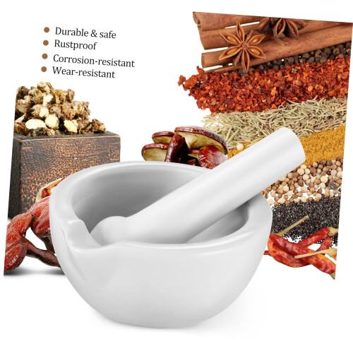 Mini Ceramic Mortar and Pestle Set for Spices and Herbs Easy Clean Durable Kitchen Tool 1
