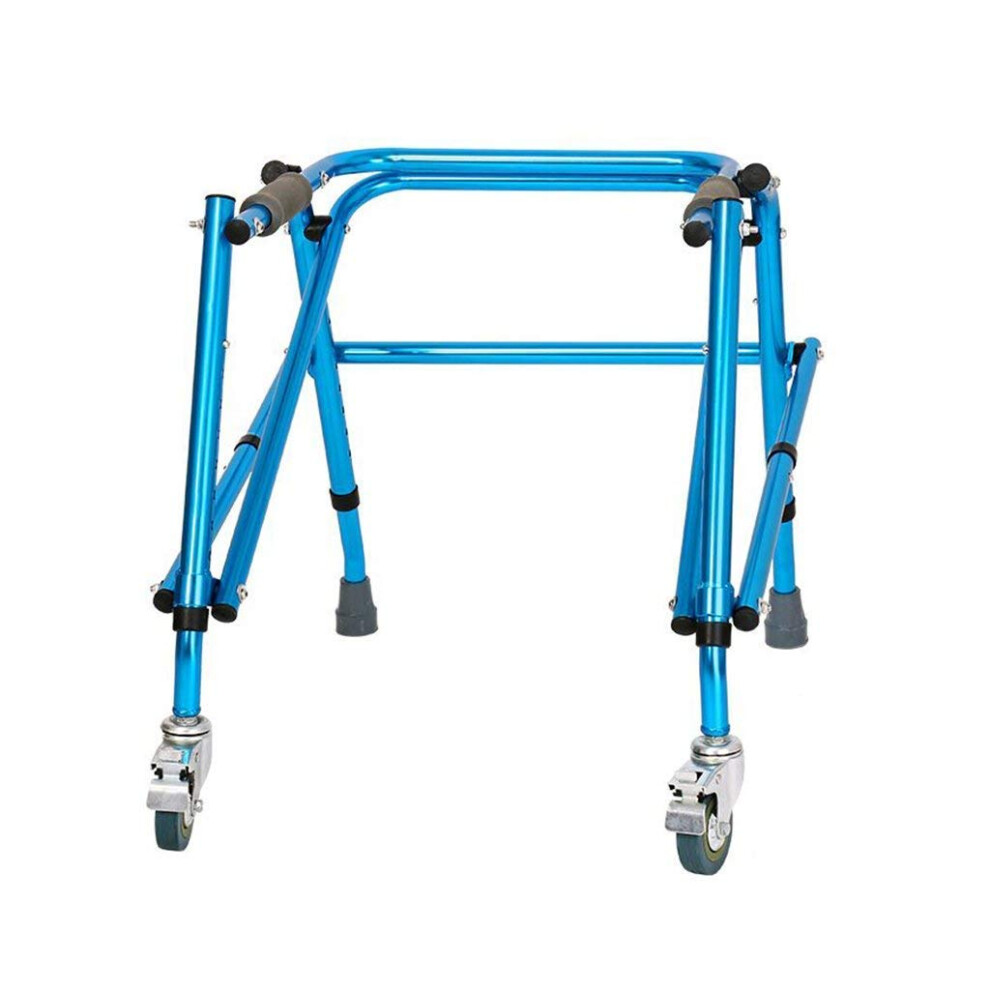 Wheelchair Walker Rollator For Children And Elderly  NonSlip Walking Aid, Hospital Aluminum Frame, Adjustable Height