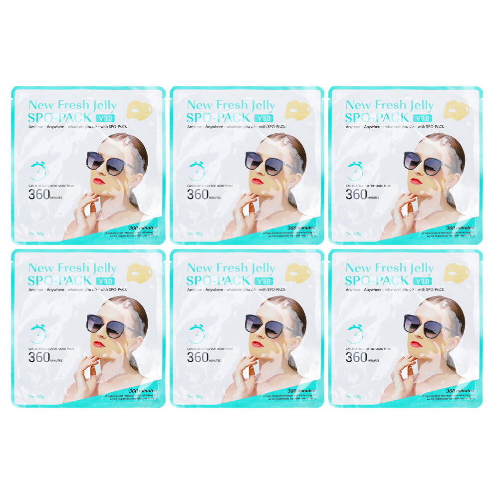6pcs Disposable Hydrogel Face Masks for Sun Protection Cooling with Ear Hooks